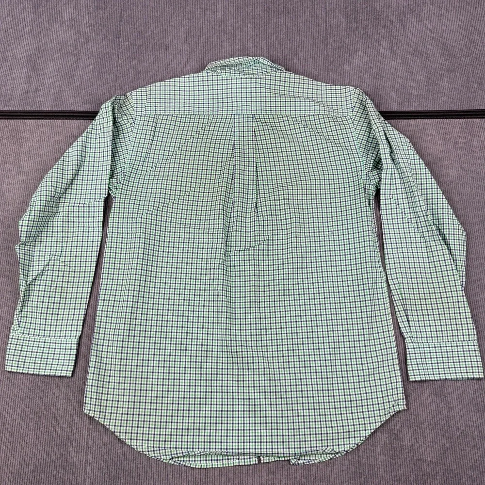Ralph Lauren Boys Large 14-16 Gingham Check Button Down Shirt Green Blue‎ Cotton